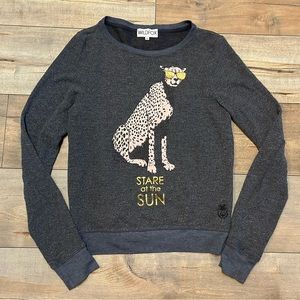 WILDFOX Stare at the Sun BBJ Cheetah Slouchy Sweater- Size Small - Preowned